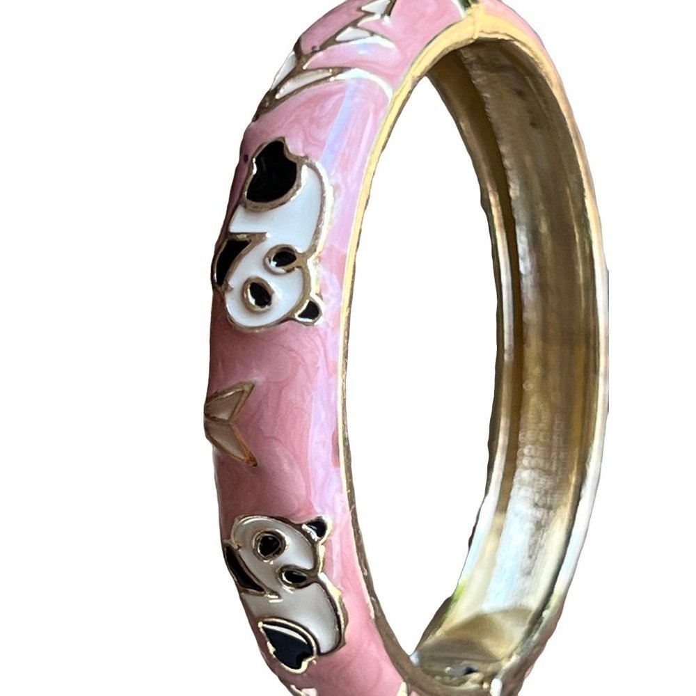 *RARE* Pink & Black Panda Clapper Bracelet -- Youth